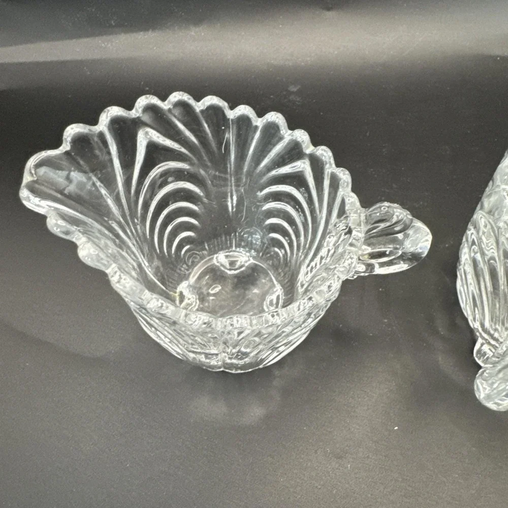 Vintage Cambridge Caprice Pattern‎ SCA Glass Footed Cream and Sugar Set